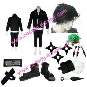Naruto Shippuden Kiba Inuzuka Halloween Cosplay Costume with wig set