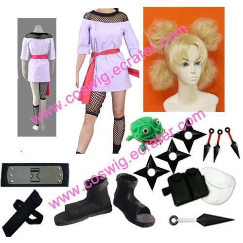 Naruto Temari Cosplay Costume with wig set