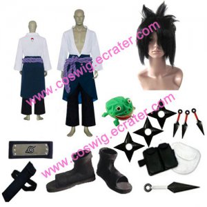 Naruto Uchiha Sasuke Halloween Cosplay Costume with wig set