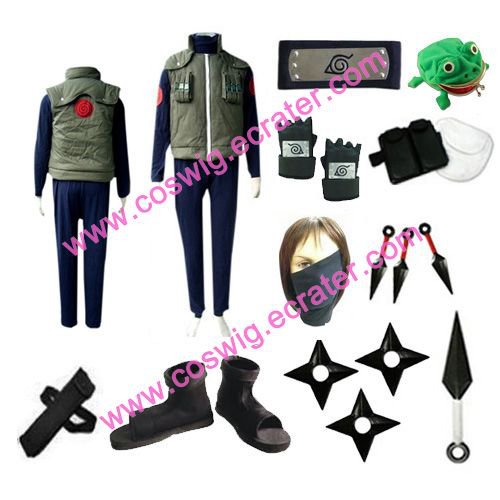 Naruto Kakashi Sensei Halloween Cosplay Costume Set