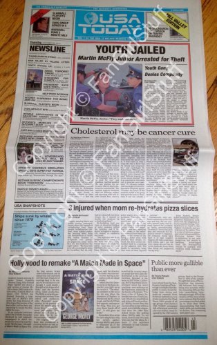 Back To The Future BTTF USA TODAY newspaper Hill Valley Edition 10/22/15