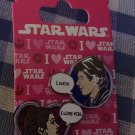 SOLD OUT LE Disneyland Valentine's Day STAR WARS Han Solo Princess Leia Pin Set!