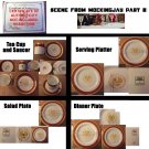 President Snow teacup, saucer, salad, dinner & serving plates - onscreen props from Mockingjay Pt. 2