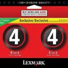 NEW GENUINE Lexmark 4 Black Ink Cartridges Twin Pack