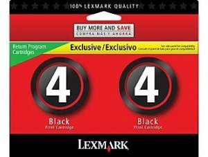 NEW GENUINE Lexmark 4 Black Ink Cartridges Twin Pack