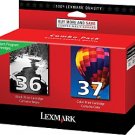 NEW GENUINE Lexmark 36/37 Black Color Ink Cartridges