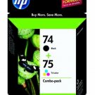 New Genuine HP 74 + 75 Combo Ink Cartridges