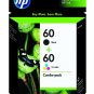 NEW GENUINE HP 60 Combo Pack (Black & Color)