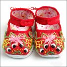 Pure Hand Embroidered Baby's Golden Shoes