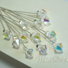 20x Swarovski 8mm Clear AB Crystal Stem for Wedding Bouquet Flower or Cake Topper Decoration