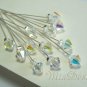 20x Swarovski 8mm Clear AB Crystal Stem for Wedding Bouquet Flower or Cake Topper Decoration