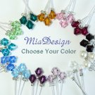 24 pcs of 6mm Swarovski Crystal / Pearl Stems for Wedding Flower Bouquet or Cake Topper Decoration