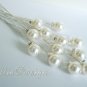 20 pcs of Swarovski 8mm White Pearl Stem for Wedding Bouquet Flower, Cake Topper Decoration