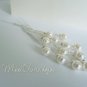 20 pcs of Swarovski 8mm White Pearl Stem for Wedding Bouquet Flower, Cake Topper Decoration