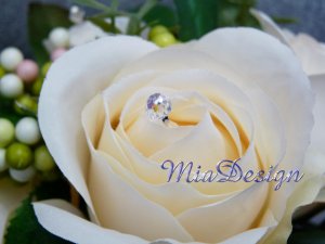 24 Swarovski 6mm Round Crystal Stem for Wedding Bouquet Flower or Cake Topper Decoration