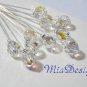 10 Swarovski 8mm Round Crystal Stem for Wedding Bouquet Flower or Cake Topper Decoration