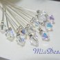 24 Swarovski 6mm ClearAB Crystal Stem for Wedding Bouquet Flower Centerpieces Cake Topper Decoration