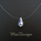 Swarovski Crystal Wedding Bridal or Bridesmaid Floating Illusion Teardrop Necklace