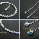 Swarovski Crystal Sterling Silver Bracelet and Earrings Wedding Bridal Set for Bride or Bridesmaid