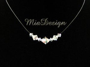 Swarovski Crystal Simple Floating Illusion Wedding Bridal / Bridesmaid Necklace Choker