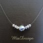 Swarovski Crystal Floating Illusion Wedding Bridal or Bridesmaid Sterling Silver Necklace