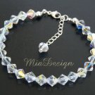 Swarovski Crystal Sterling Silver Bracelet - Bride / Bridesmaid / Birthday w/Birthstones