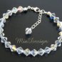 Swarovski Crystal Sterling Silver Bracelet - Bride / Bridesmaid / Birthday w/Birthstones