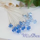 Swarovski Crystal Stem for Wedding Bouquet / Cake Topper Decoration - Something Blue