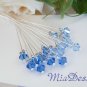 Swarovski Crystal Stem for Wedding Bouquet / Cake Topper Decoration - Something Blue