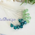 Swarovski Green Crystal Stem for Wedding Bouquet Flower / Cake Topper Decoration