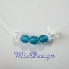 Swarovski Crystal Floating Birthstone Sterling Silver Necklace for Birthday / Bridesmaid