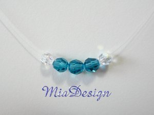Swarovski Crystal Floating Birthstone Sterling Silver Necklace for Birthday / Bridesmaid