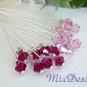 Swarovski Red Crystal Stem for Wedding Bouquet Flower / Cake Topper Decoration