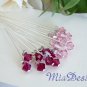 Swarovski Red Crystal Stem for Wedding Bouquet Flower / Cake Topper Decoration