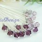Swarovski Purple Crystal Stem for Wedding Bouquet Flower / Cake Topper Decoration