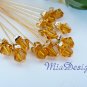 Swarovski Topaz Crystal Stem for Wedding Bouquet Flower / Cake Topper Decoration