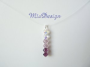 Swarovski Purple Crystal Floating Illusion Wedding Bridal / Bridesmaid Necklace Choker