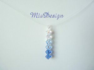 Swarovski Blue Crystal Floating Illusion Wedding Bridal / Bridesmaid Necklace Choker