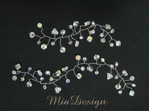 Swarovski Clear AB Crystal Hair Vine Tiara for Wedding Bridal / Bridesmaid