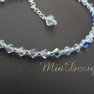 Swarovski Crystal Sterling Silver Anklet - Bride / Bridesmaid / Birthday / Wedding