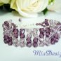 Swarovski Crystal 925 Sterling Silver Cuff Bracelet for Wedding Bride or Gift to Bridesmaid - Purple