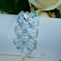 Swarovski Crystal 925 Sterling Silver Cuff Bracelet for Bride / Bridesmaid Something Blue