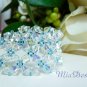 Swarovski Crystal 925 Sterling Silver Cuff Bracelet for Bride / Bridesmaid Something Blue