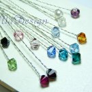 12 Swarovski 6mm Crystal / Pearl 8" Stem Wedding Flower Bouquet Decoration (choose colors u want)