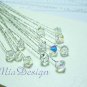 12 Swarovski 6mm Clear AB Crystal 8" Stems Wedding Flower Bouquet Centerpieces Decoration