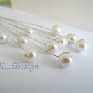 10 pcs of Swarovski 8mm White Pearl 8" Stem Wedding Flower Bouquet Centerpieces Decoration