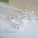 10 pcs of Swarovski 8mm Clear AB Crystal 8" Stems - Wedding Flower Bouquet Centerpieces Decoration