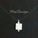 Swarovski Crystal & Mother of Pearl Floating Necklace Choker for Wedding Bride or Gift to Bridesmaid