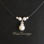 Swarovski Crystal and Pearl Simple Floating Illusion Wedding Bridal / Bridesmaid Necklace Choker