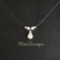 Swarovski Crystal and Pearl Simple Floating Illusion Wedding Bridal / Bridesmaid Necklace Choker